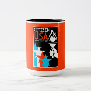 Tag der Unabhängigkeit Amerikas Zweifarbige Tasse