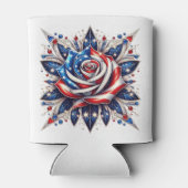 Tag der Unabhängigkeit der patriotischen Rose Dosenkühler (Rückseite)