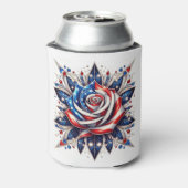 Tag der Unabhängigkeit der patriotischen Rose Dosenkühler (Kanne Rückseite)