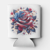 Tag der Unabhängigkeit der patriotischen Rose Dosenkühler (Rückseite)