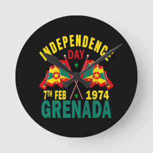 Tag der Unabhängigkeit Grenadas Runde Wanduhr
