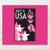 Tag der Unabhängigkeit Schaumweinetikett (Einzelnes Label)