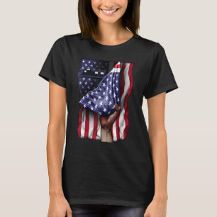 Tag der Unabhängigkeit US Flag Houseboat T-Shirt