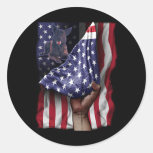 Tag der Unabhängigkeit US Flag Niederländische Hir Runder Aufkleber