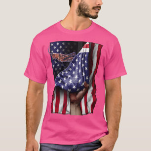 Tag der Unabhängigkeit US-Flagge Heuschrecke T-Shirt