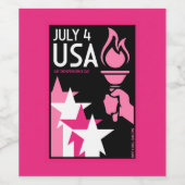 Tag der Unabhängigkeit Weinetikett (Einzelnes Label)