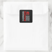 Tag der Unterstützung für den Flaggenpreis der ame Quadratischer Aufkleber (Tasche)