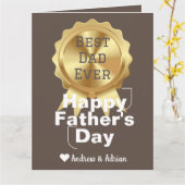 Tag der Väter, Goldmedaille Aufwertung, einfach Karte (Gelbe Blume)