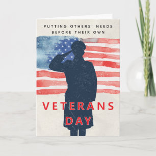 Tag der Veteranen Patriotisches Thema Gruß und USA Karte
