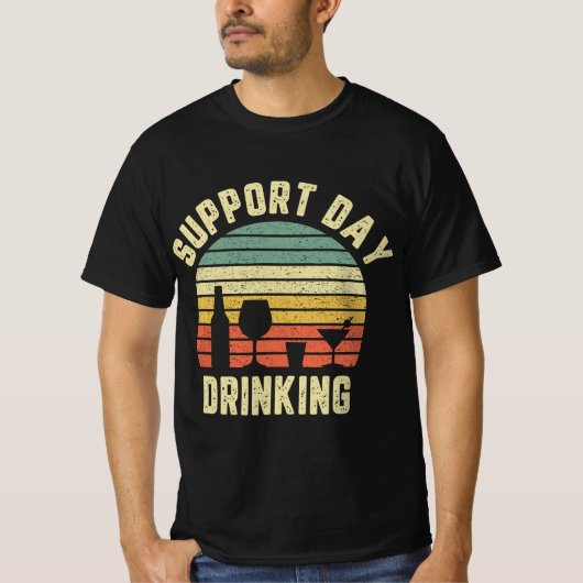 Tag der Vintagen Unterstützung Retro-Alkoholgesche T-Shirt (Vorderseite)