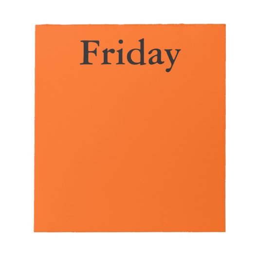 Tag der visuellen Kalender-Tools der Freitagshinwe Notizblock (Vorderseite)