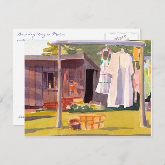 Tag der Wäsche in Maine Postkarte (Vorne/Hinten)