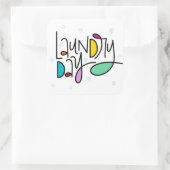 Tag der Wäsche Quadratischer Aufkleber (Tasche)