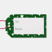 Tag der Weihnachtsgeschenke auf den grünen weißen  Geschenkanhänger (Rückseite Horizontal)