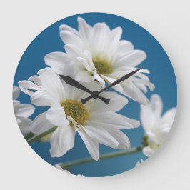 Tag der Weißen Daisies Garten der Liebe Blue Sky Große Wanduhr