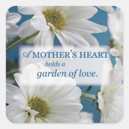 Tag der Weißen Daisies Garten der Liebe Blue Sky Quadratischer Aufkleber