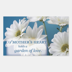 Tag der Weißen Daisies Garten der Liebe Blue Sky Rechteckiger Aufkleber