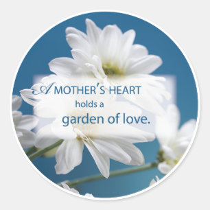 Tag der Weißen Daisies Garten der Liebe Blue Sky Runder Aufkleber