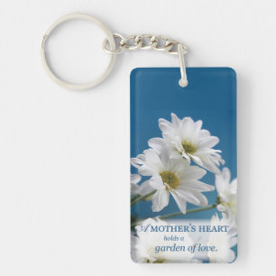 Tag der Weißen Daisies Garten der Liebe Blue Sky Schlüsselanhänger