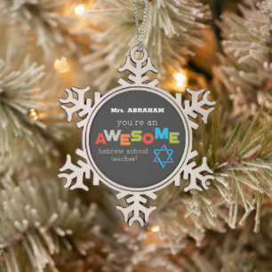 Tag der Wertschätzung der Hebräischen Schule, Phan Schneeflocken Zinn-Ornament