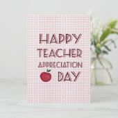 Tag der Wertschätzung für Lehrer Dankeskarte (Stehend Vorderseite)