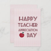 Tag der Wertschätzung für Lehrer Dankeskarte (Vorne/Hinten)