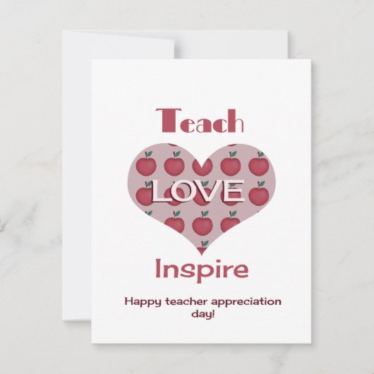 Tag der Wertschätzung für Lehrer Dankeskarte (Vorderseite)