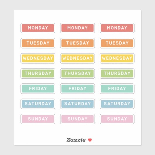 Tag der Woche Aufkleber (Blatt)