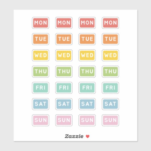 Tag der Woche Aufkleber (Blatt)