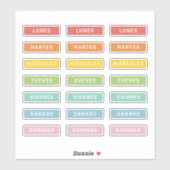 Tag der Woche (Spanisch) Aufkleber (Blatt)