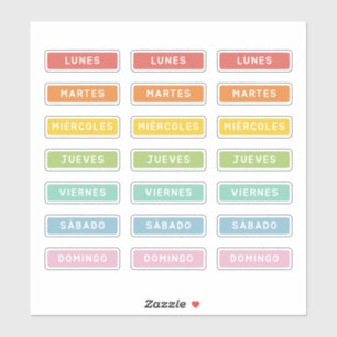 Tag der Woche (Spanisch) Aufkleber