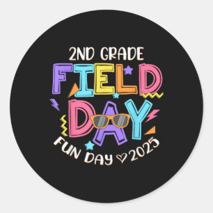 Tag des 2. Grade Field Day Fun Day 2025 School Tea Runder Aufkleber