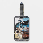 Tag des Affen mit Ledergurt Gepäckanhänger (Rückseite vertikal)