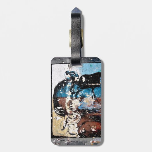 Tag des Affen mit Ledergurt Gepäckanhänger (Rückseite vertikal)