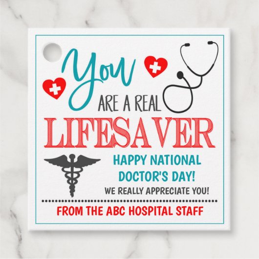 Tag des Arztes für das Geschenk Geschenkanhänger (Vorderseite)