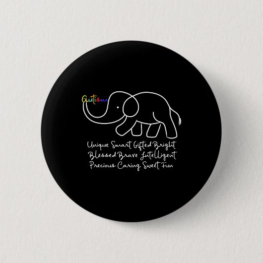 Tag des Autismus-Bewusstseins Elefant Tier Autismu Button (Vorderseite)