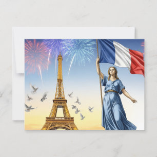 Tag des Bastille Postkarte