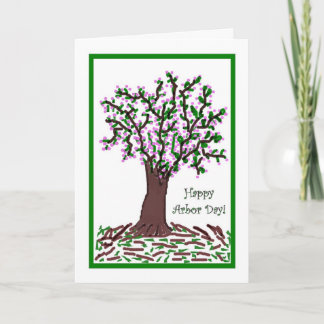 Tag des Baums-Karten-künstlerischer blühender Baum Karte