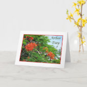Tag des Baums-Karten-roter Flammen-Baum Karte (Gelbe Blume)