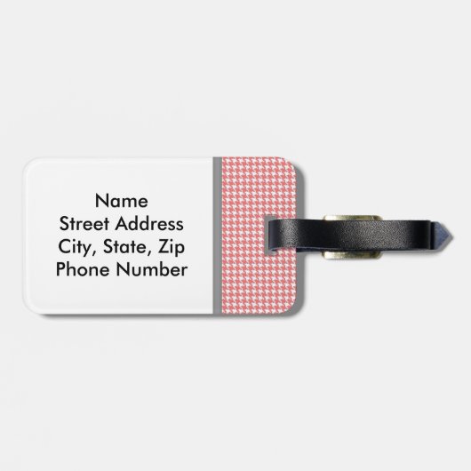 Tag des benutzerdefinierten Monogramms Gepäckanhänger (Rückseite horizontal)