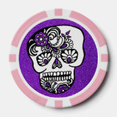 Tag des Beruflichen Glitzer der toten Zuckerschäde Pokerchips (Vorderseite)