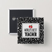 Tag des besten Lehrers-Lehrers der Welt Button (Vorne & Hinten)