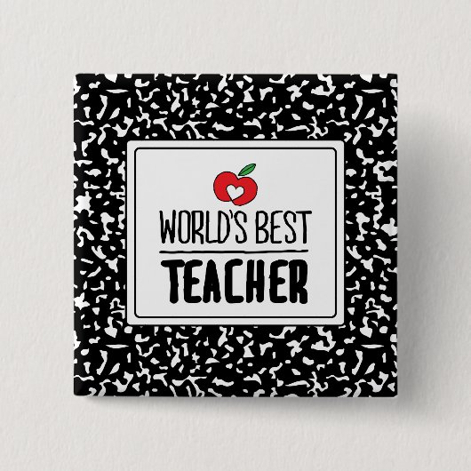 Tag des besten Lehrers-Lehrers der Welt Button (Vorderseite)