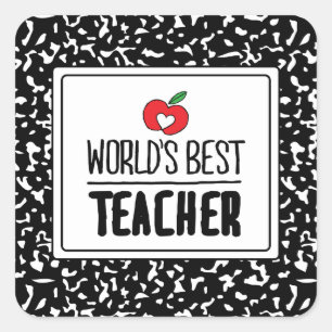 Tag des besten Lehrers-Lehrers der Welt Quadratischer Aufkleber