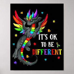 Tag des Bewusstseins für Autismus Drachen-Geschenk Poster