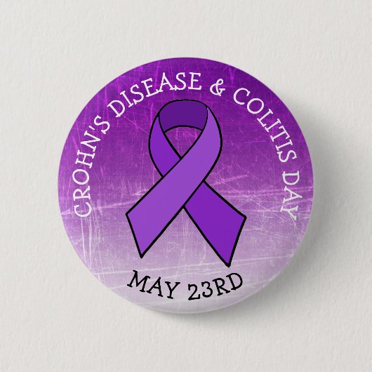 Tag des Bewusstseins für Morbus Crohn und Colitis Button (Vorderseite)