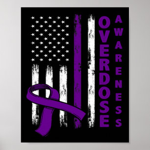 Tag des Bewusstseins US-amerikanische Flagge Überd Poster