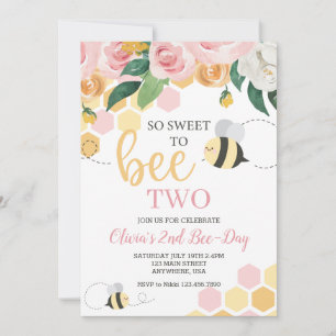 Tag des Bienens Hummel Geburtstag rosa floral Einladung