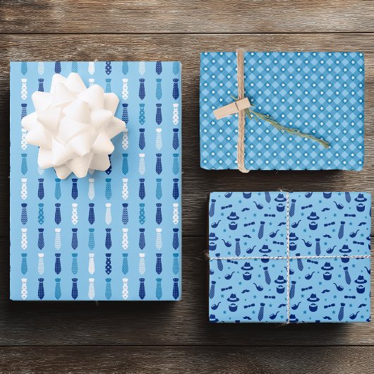 Tag des blauen Vaters Geschenkpapier Set