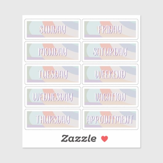 Tag des Boho-Aufklebers der Woche Aufkleber (Blatt)